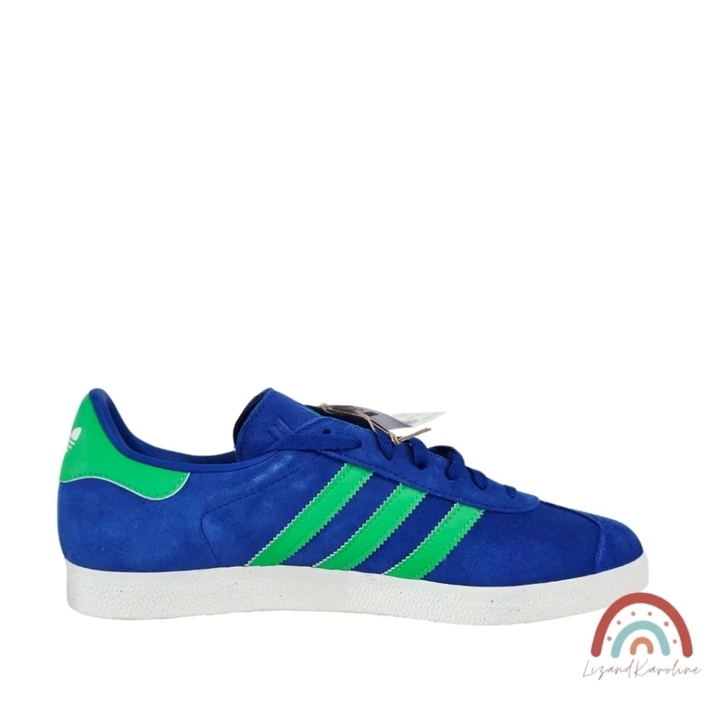 New! Adidas Originals Gazelle Shoes in Royal Blue Green
